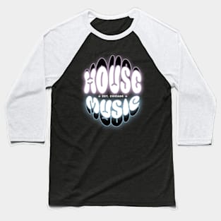 HOUSE MUSIC  - Puffy Y2K Glow (Lavender/blue) Baseball T-Shirt